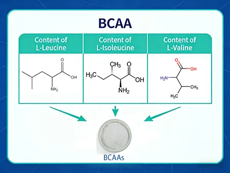 Analyse des spécifications du rapport commun des acides aminés à chaîne ramifiée (BCAA)